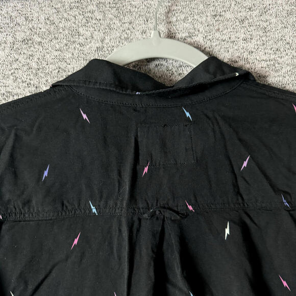 Rails Women's Size XS Black Lightning Print Long Sleeve Button Up Shirt - Picture 5 of 10